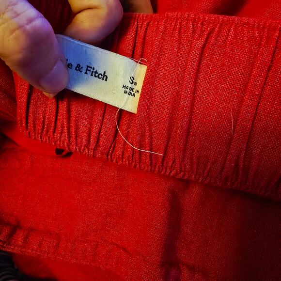 Abercrombie & Fitch linen bled pink wide leg pants - Picture 4 of 5